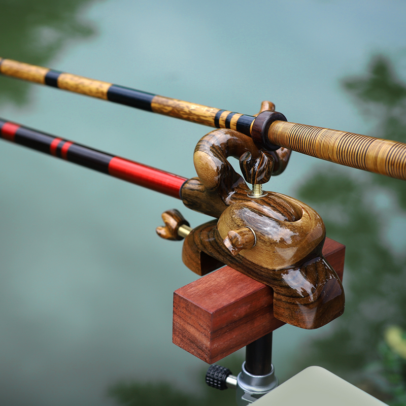 Fishing Rod Rack - CHILENT Regulowany Drewniany Stojak na Wędki